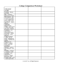 26 Printable College Comparison Worksheet Forms And