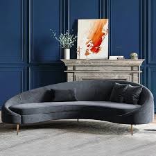 Shop for modern loveseats at cb2. Modern 63 Gray Velvet Curved Sofa Gold Metal Toss Pillow Included
