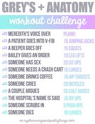 Grey S Gilmore Girls Tv Workouts With Free Printables Greys Anatomy Workout Tv Workouts Greys Anatomy