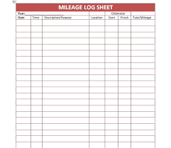 30 Printable Mileage Log Templates Free Template Lab