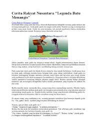 Check spelling or type a new query. Cerita Rakyat Nusantara Batu Menangis