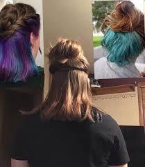 I Want To Dye The Under Half Of My Hair Did I Part This Right Or Should I Make It Higher More Curved I Half Colored Hair Under Hair Dye Hair