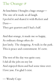 The Orange Poem By Wendy Cope Poetry Words Pretty Words Writing Words