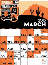 San Francisco Giants 2016 Spring Training Schedule Sf Giants Baseball San Francisco Giants Baseball Sf Giants