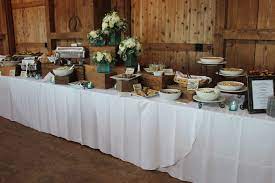 Wedding Dinner Buffet At Local Rustic Hillsboro Barn Venue Reedvillerocks Rustic Wedding Venues Table Decorations Wedding Dinner
