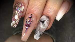Acrylic Nails Design Set With Swarovski Crystals Youtube Acrylic Nail Designs Acrylic Nails Nail Designs