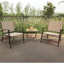 Phi Villa 3 Pcs Patio Folding Oversize Sling Chair Set Patio Chairs Resin Patio Furniture Patio