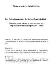 Das Selbstkonzept Der Borderline Personlichkeit Berliner Blatter