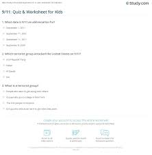 Among these were the spu. 9 11 Quiz Worksheet For Kids Study Com