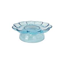 Boleira Flor Com Pé Glitter Azul Bebê Só Boleiras - Lembrança Chique