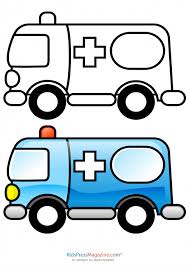 5 ambulance coloring pictures with draw missing parts (circle). Shapes And Colors Ambulance Kidspressmagazine Com Easy Drawings For Kids Coloring Pages Drawing For Kids