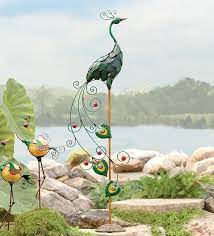 Peacock Garden Statue Metal Yard Art Garden Statues Yard Sculptures