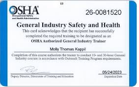 These cards are required in certain states and by many types of employers. Osha Manual Trainer S Credentials