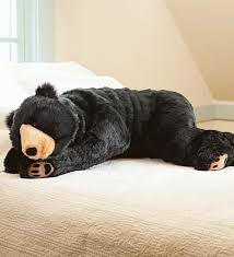 Big Black Bear Stuffed Animal Bear Hug Body Pillow Black Plowhearth In 2020 Black Bear Decor Kids Pillows Hug Pillow