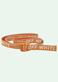 Orange Industrial Belt With Tone On Tone Orange Buckle Length 200 Cm Height 3 5 Cm Off White Belt Off White Industrial Belt White Belt