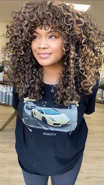 Honey Blonde Highlights Curly Hair