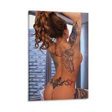 Amazon.com: Naked Girl Back Tattoo Classic Poster Print Canvas Poster Wall  Art Party Birthday Gifts Indoor Decorations Suitable for Family Dormitory  Office Bathroom Decor: Posters & Prints