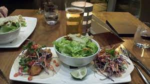 Maybe you would like to learn more about one of these? Fish Tacos And Caesar Salad Great Food Picture Of Showcase Restaurant Bar Vancouver Tripadvisor