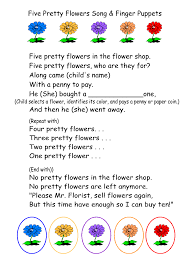 It's no surprise that, here at interflora, we love flowers! Five Pretty Flowers Song Amp Finger Puppets Printable And Lesson Plan For A Spring Flowers Or Garde Lesson Plans For Toddlers Spring Lessons Preschool Songs