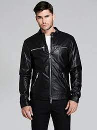 Everyday Leather Moto Jacket Guess Com Leather Jacket Outfit Men Jackets Leather Jacket Men