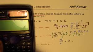 The letters in the word can be arranged in 7!/4! How Many Four Letter Words From Mathematics Permutation Combination Youtube