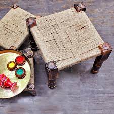For example, a high stool in a bar, dining room table and chairs, booths, lockers, or benches. Real Indian Handicraft Stool Chowki By Pankaj Indian Online Shop