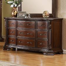 A cherry wood dresser is typically more attractive with other cherry wood furniture because the the brinley cherry dresser has seven functioning drawers. South Yorkshire Baroque Style Brown Cherry Finish Bedroom Dresser 24 7 Shop At Home