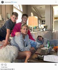 Noted for playing femme fatales and women of mystery on film. Sharon Stone 60 Shares Very Rare Photo With All Three Adopted Sons Inside Her Beverly Hills Home Daily Mail Online