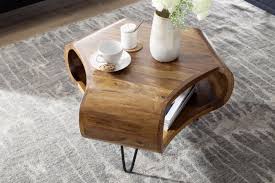 Wohnling Couchtisch 55 Cm Rund Wl5 603 Aus Sheesham Massivholz Und Schwarz Lackiertem Eisen Wohnzimmer Couchtisch Holz Couchtisch Modern Wohnzimmertisch Holz