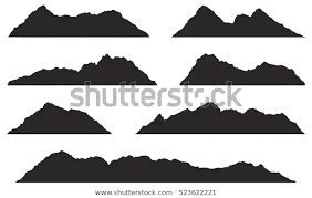 Mountains Silhouettes On White Background Vector Stock Vector Royalty Free 523622221 Mountain Silhouette Silhouette White Background