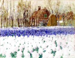 Cottage With Hyacinths George Hitchcock Schilder 19e Eeuw Nederland