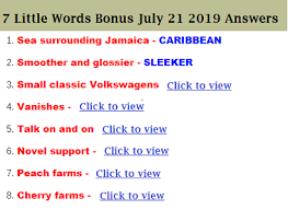 7 little words bonus puzzle answers. 7 Little Words Bonus July 21 2019 Daily Puzzle Answers