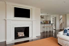 Each piece brilliantly replicates the appearance of natural substances and textures, down to the tiny details. Tv Over Fireplace Transitional Living Room D Thomas Scott