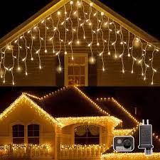 Le fairy curtain lights battery or usb plug in, 9.8 x 9.8 ft curtain of string lights with remote, 300 led indoor outdoor decorative christmas twinkle lights for bedroom, patio, party wedding backdrop. Awq 400led 32ft Icicle Lights Curtain Fairy Light Icicle Christmas Outdoor Dripping Lights 8 Modes For Christmas Thanksgiving Wedding Party Home Garden Bedroom Indoor Outdoor Decor Warm White Offset Panda