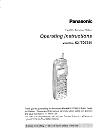 How to unlock a panasonic phone handset. 96nkx Td7680 2 4 Ghz Cordless Phone Fhss Handset User Manual Panasonic