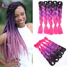 Black And Purple Ombre Braids Black Purple Pink Kanekalon Braiding Hair Synthetic Hair Extension High Kanekalon Braiding Hair Braided Hairstyles Braid In Hair Extensions