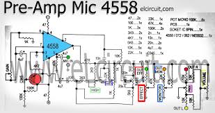 Volume master, master mixer input multi channel ic 4558 audio rakitan #part1. Mic Pre Amplifier Using Ic 4558 Electronic Circuit