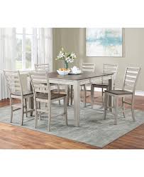 Traditional brown counter height 5 piece dining room set round table chairs iacb. Furniture Abacus Counter Height Dining 7 Pc Set Counter Height Table 6 Side Chairs Reviews Furniture Macy S