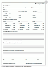 Das layout und so findest du das ideale design für deinen lebenslauf. Fuhren Eines Bautagebuchs Nach Hoai Inhalt Vorlage