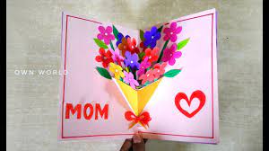 Don't be alarmed just because you read the word sew. Handmade Birthday Card Birthday Pop Up Card Making Flower Bouquet Pop Up Card Youtube