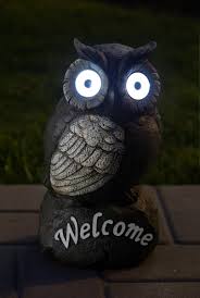 Trinx Welcome Owl Solar Powered Outdoor Led Garden Light Wayfair