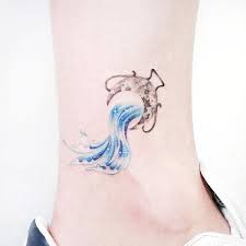Aquarius Tattoo On The Ankle For Women Awesometattoodesignsandideas Aquarius Tattoo Aquarius Symbol Tattoo Tattoos