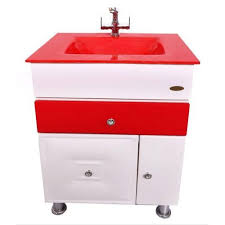 This bathroom vanity is barn red. Modern Floor Mounted Red And White Pvc Bathroom Vanity Rs 7500 Piece Id 20942868297