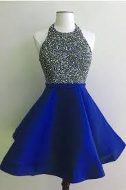 High Neck Royal Blue Open Back Short Homecoming Dresses Prom Dress Party Gowns Ld347 Prom Dresses For Teens Blue Homecoming Dresses Homecoming Dresses Short