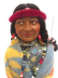 Vintage Carlson Dolls Native American Mescalero Indian Princess 7.5" Cute  Clean