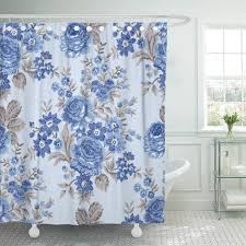 Red card with floral pattern with gladiolus flowers. Pknmt Red Flower Embroidery Floral Pattern Stitched Roses Vintage Blue And Taupe Colors Shower Curtain Bath Curtain 66x72 Inch Walmart Com Walmart Com