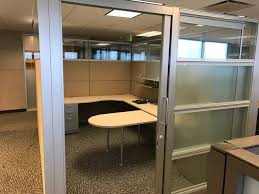 Steelcase Montage Used Cubicles With Glass A Pocket Door For A Private Office They Are 86 Tall Priced Work Office Decor Glass Pocket Doors Used Cubicles