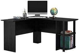 Get set for corner desk at argos. Amazon Com Soso Bantian1989 L Shaped Computer Desk With Bookshelves Home Office Workstation Corner Computer Table Black Furniture Decor