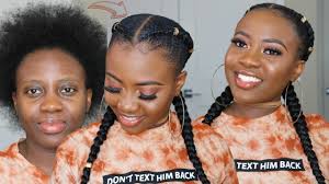 Sliding a handful of beads on the ends of your box braids is a great way to make your style stand out among. 2 Feed In Braids On Yourself Short 4c Natural Hair Quick And Easy No Heat Protective Style Youtube