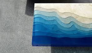New Marble And Resin Coffee Table Captures The Soothing Beauty Of A Blue Lagoon Resin Table Coastal Decor Travertine